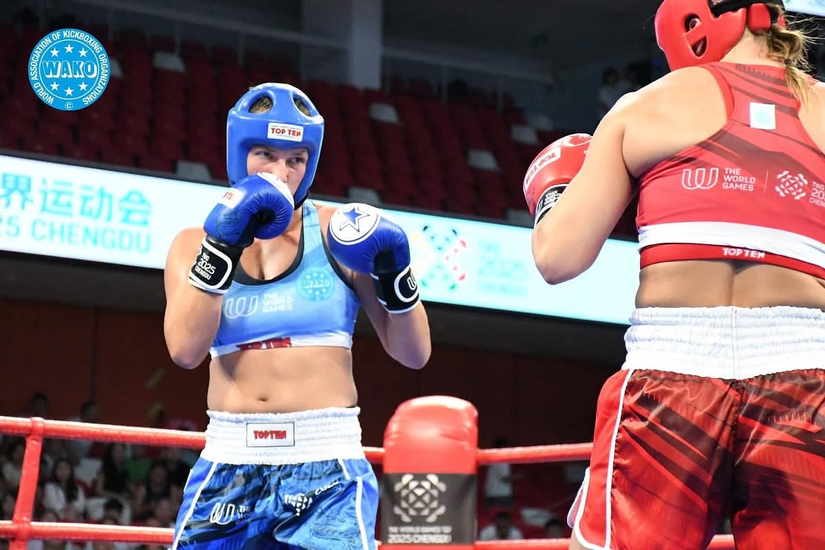 Women kickboxers competing at the World Games